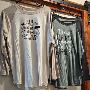 Graphic Long Sleeve Raglan Tees
